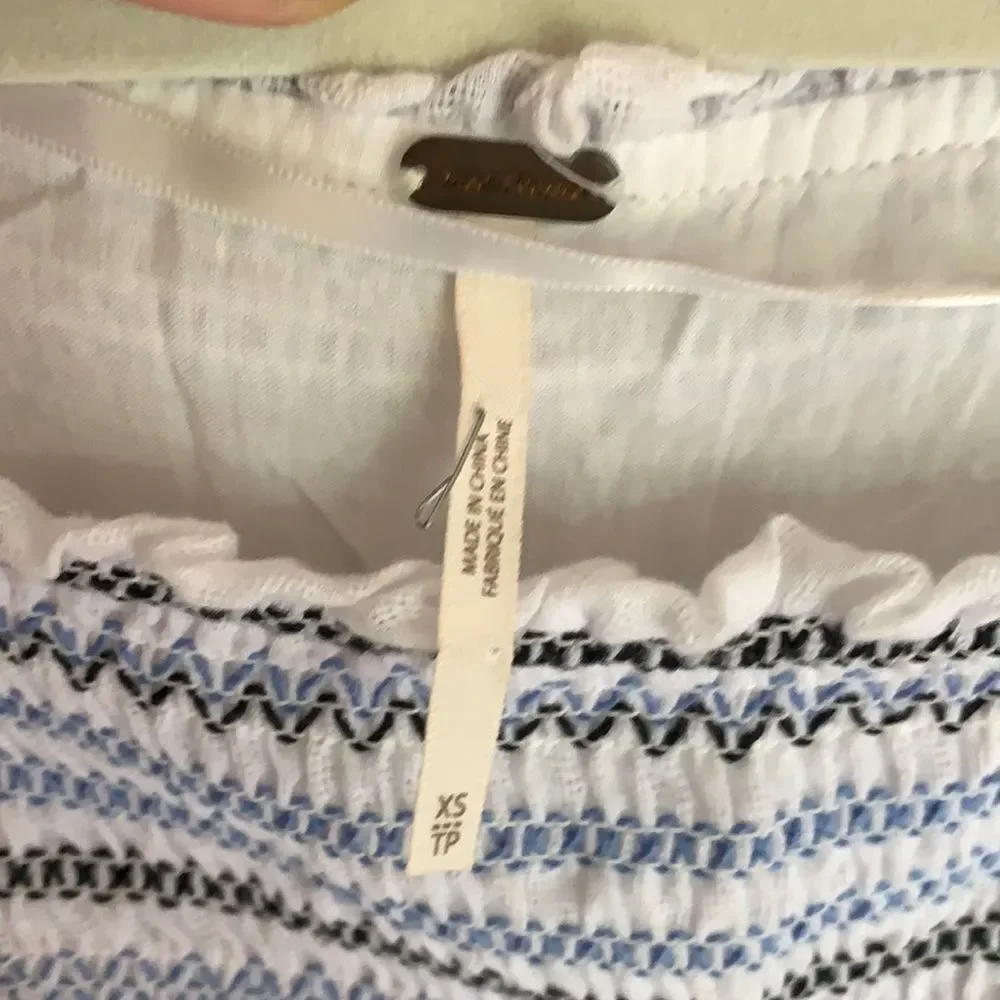 Free People Wondering Skies crop top blouse